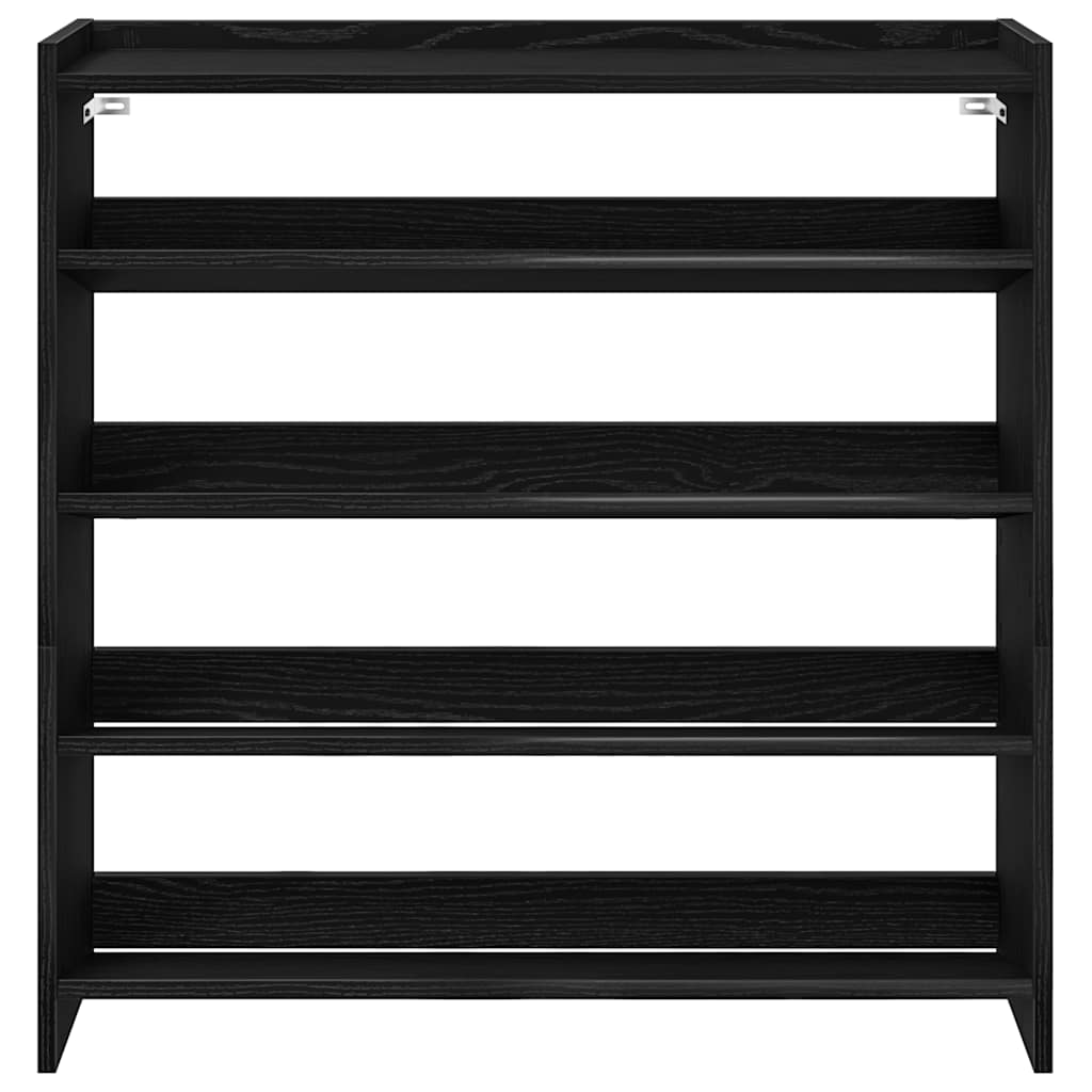 fekete szerelt fa cipőtároló szekrény 80x25x81 cm