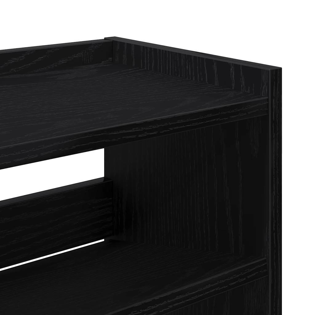 fekete szerelt fa cipőtároló szekrény 80x25x81 cm