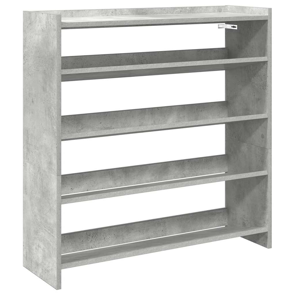 betonszürke szerelt fa cipőtartó 80x25x81 cm