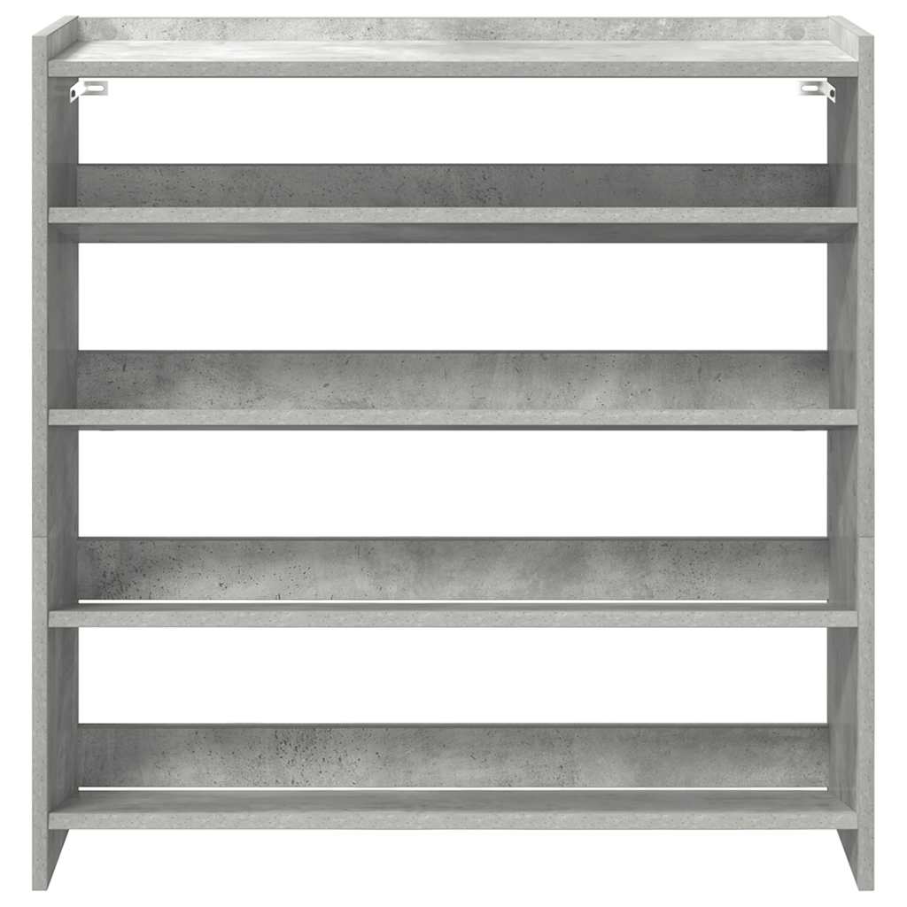 betonszürke szerelt fa cipőtartó 80x25x81 cm