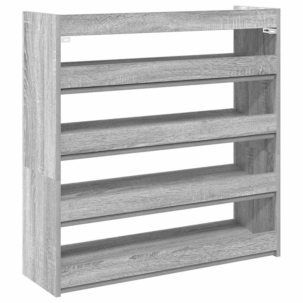 szürke sonoma színű szerelt fa cipőtartó 80x25x81 cm
