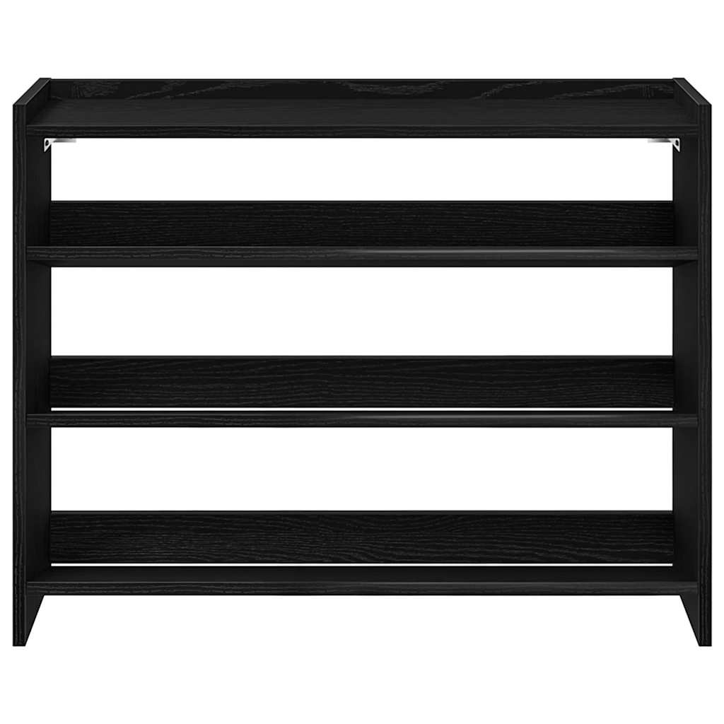 fekete szerelt fa cipőtároló szekrény 80x25x62 cm