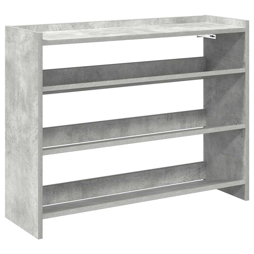 betonszürke szerelt fa cipőtartó 80x25x62 cm