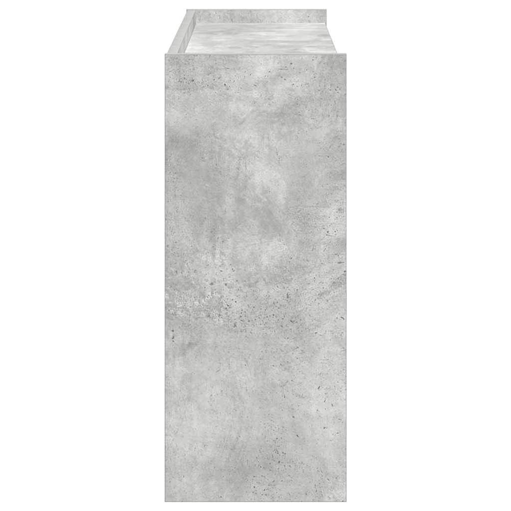 betonszürke szerelt fa cipőtartó 80x25x62 cm