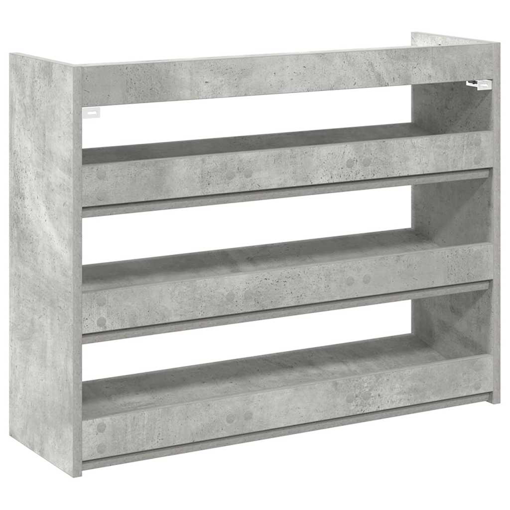 betonszürke szerelt fa cipőtartó 80x25x62 cm
