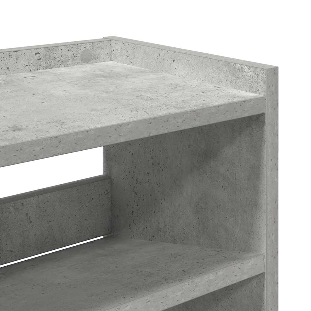 betonszürke szerelt fa cipőtartó 80x25x62 cm
