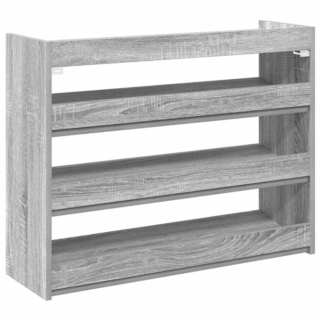 szürke sonoma színű szerelt fa cipőtartó 80x25x62 cm