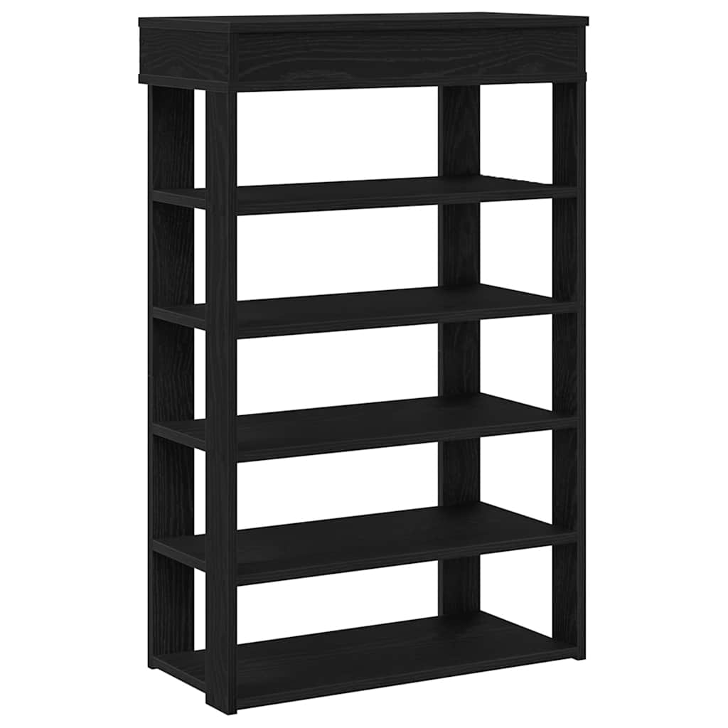 fekete szerelt fa cipőtartó 60x30x98 cm