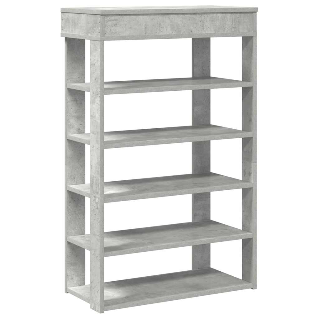 betonszürke szerelt fa cipőtartó 60x30x98 cm