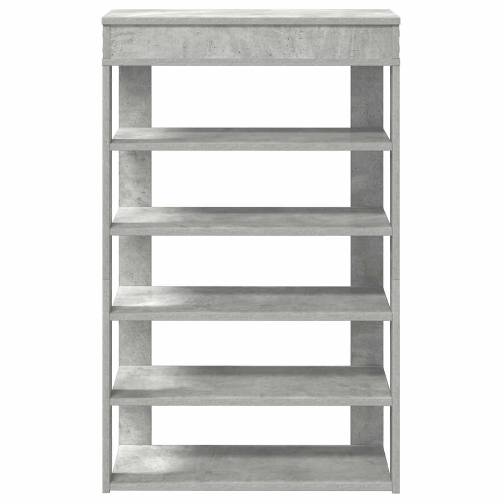 betonszürke szerelt fa cipőtartó 60x30x98 cm
