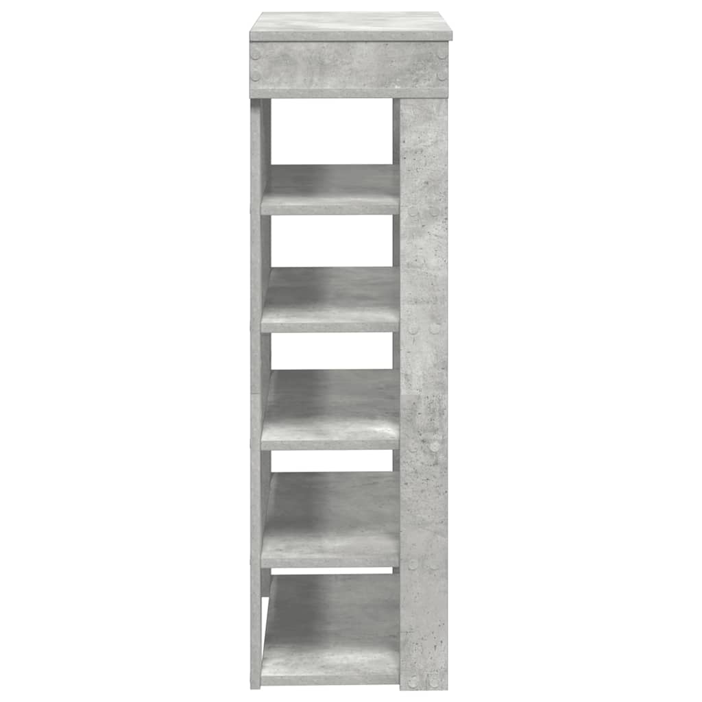 betonszürke szerelt fa cipőtartó 60x30x98 cm