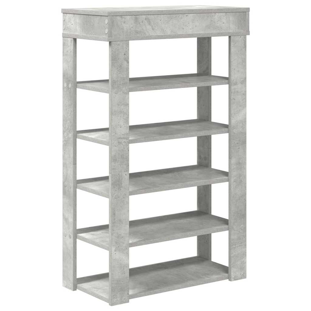 betonszürke szerelt fa cipőtartó 60x30x98 cm