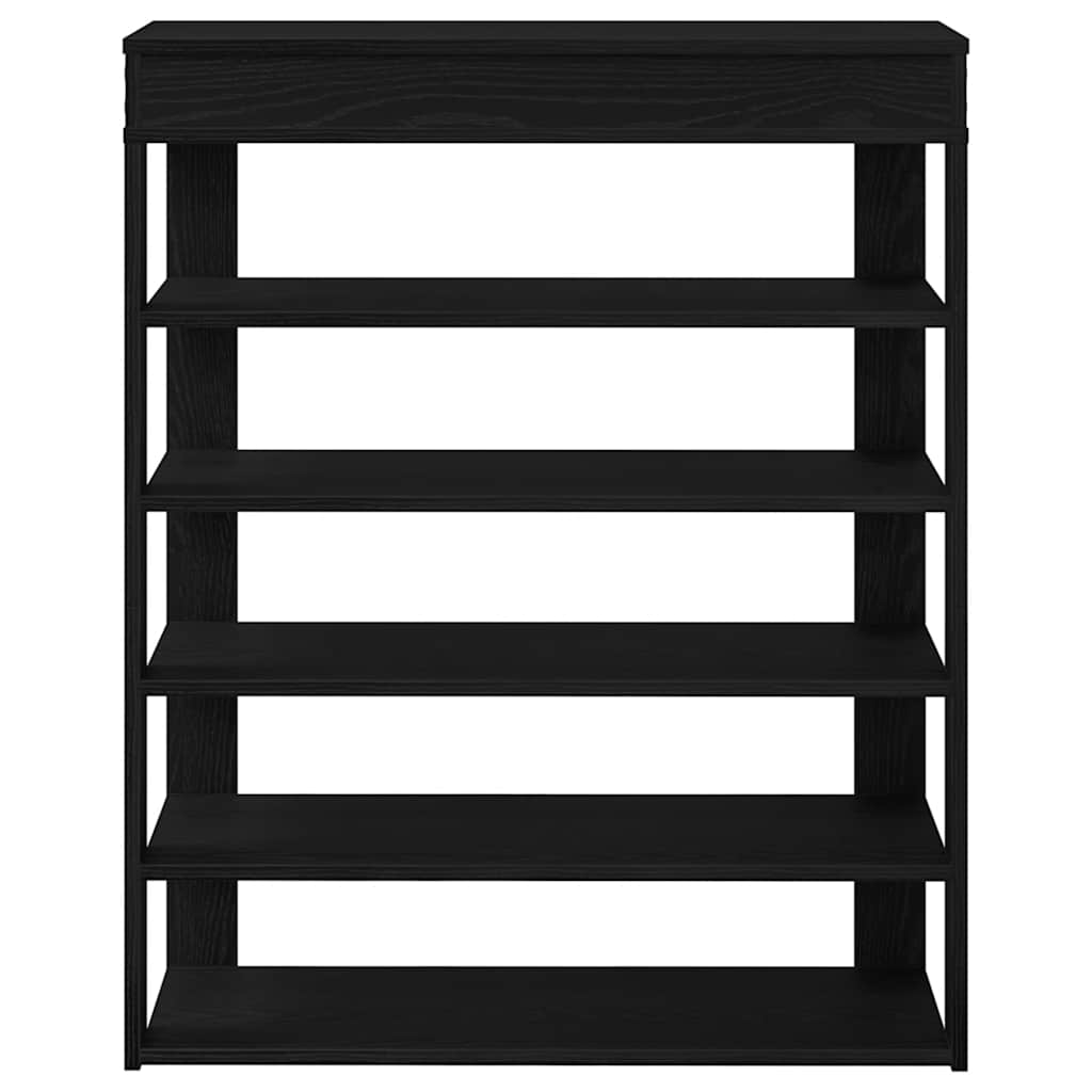 fekete szerelt fa cipőtartó 80x30x98 cm