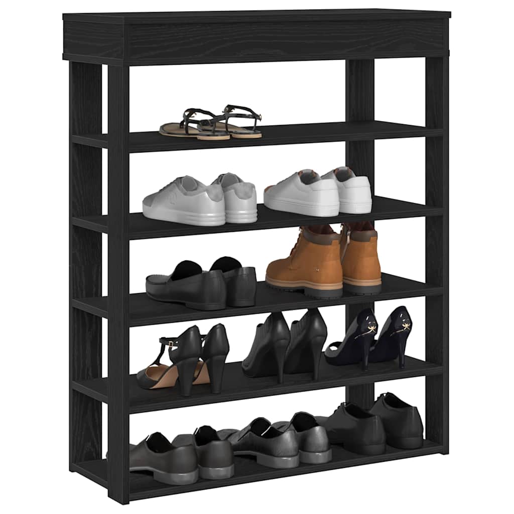 fekete szerelt fa cipőtartó 80x30x98 cm