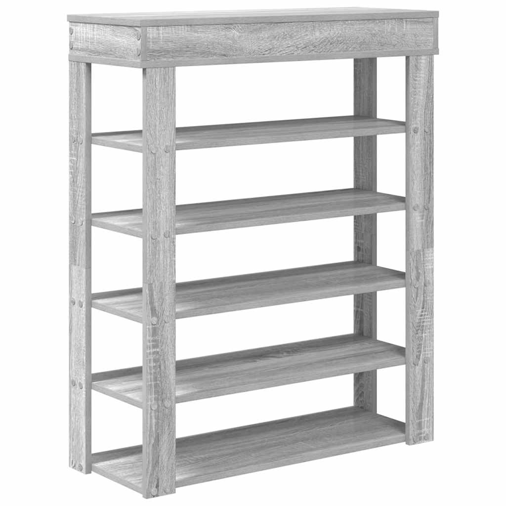 szürke sonoma színű szerelt fa cipőtartó 80x30x98 cm