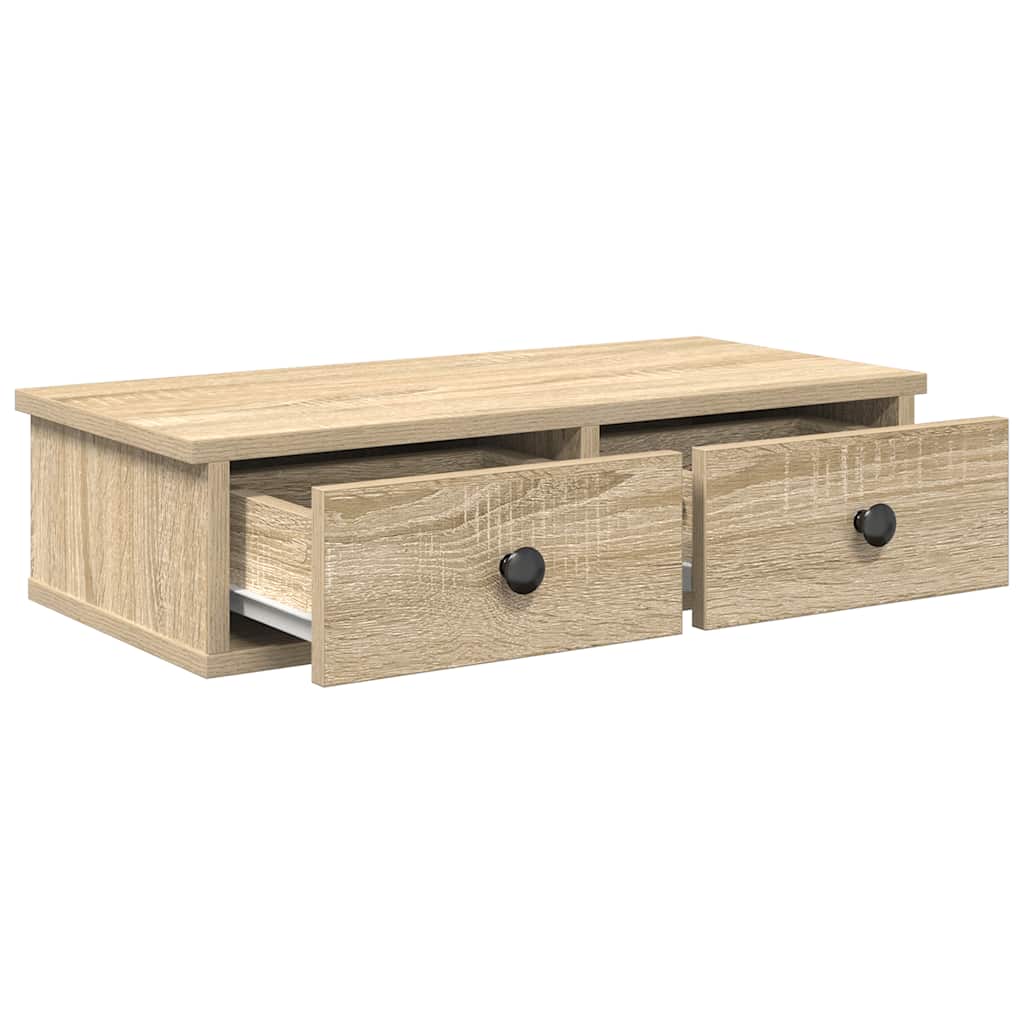 Falipolc fiókokkal sonoma tölgy 60x28x15 cm műszaki fa