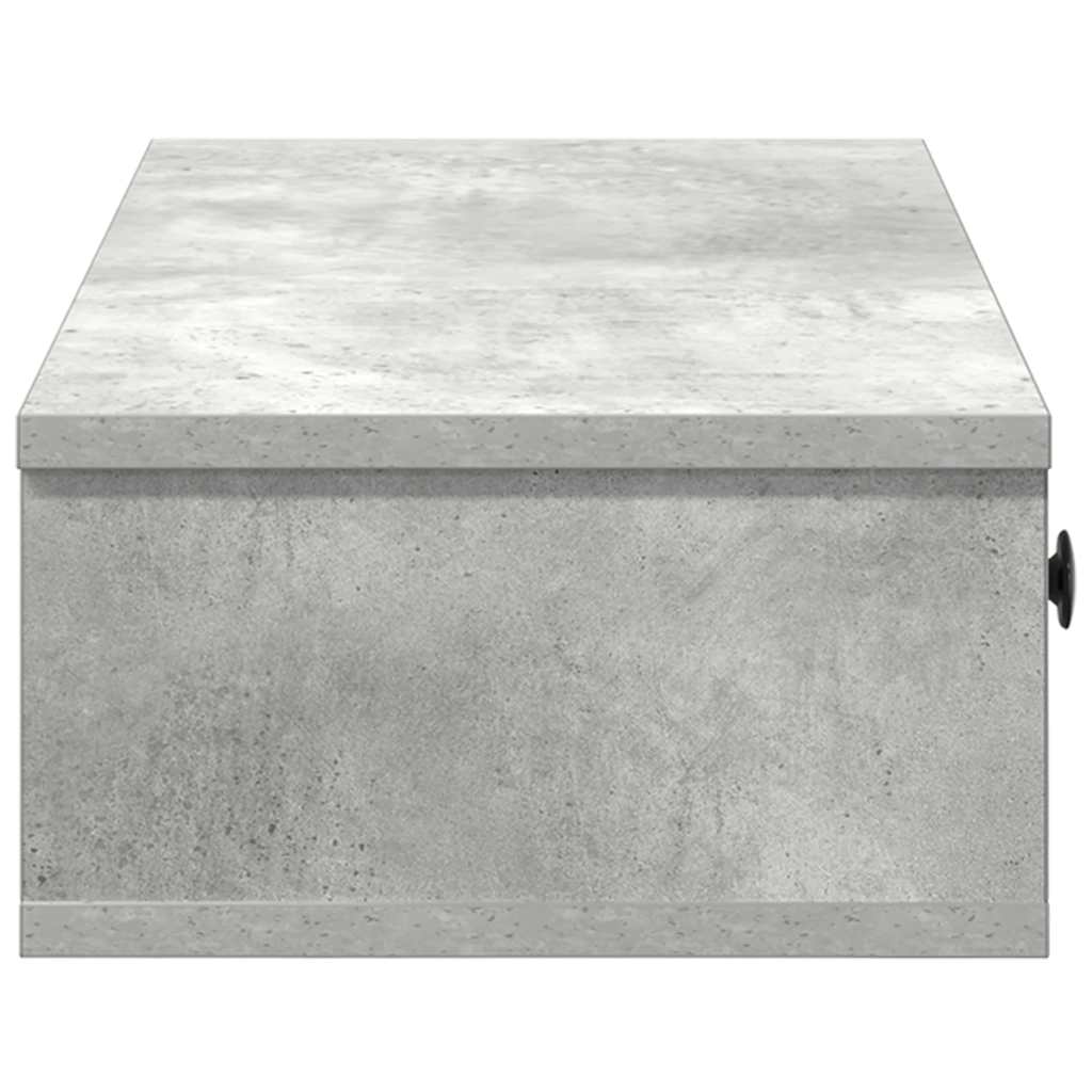 Falipolc fiókokkal betonszürke 60x28x15 cm műszaki fa