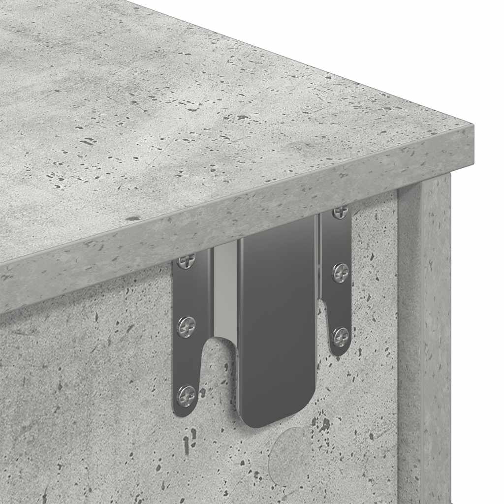 Falipolc fiókokkal betonszürke 60x28x15 cm műszaki fa