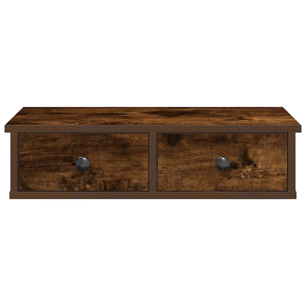 Falipolc fiókokkal füstölt tölgy 60x28x15 cm műszaki fa
