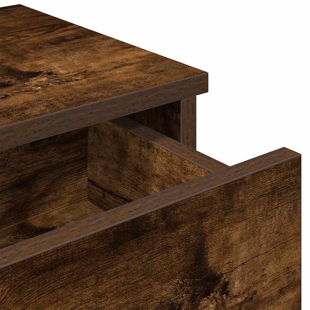 Falipolc fiókokkal füstölt tölgy 60x28x15 cm műszaki fa