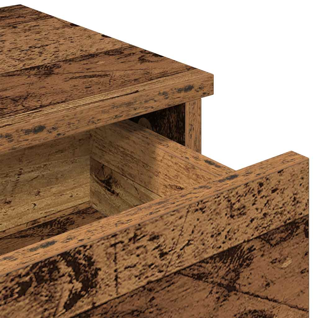 Falipolc fiókokkal régi fa 60x28x15 cm műszaki fa