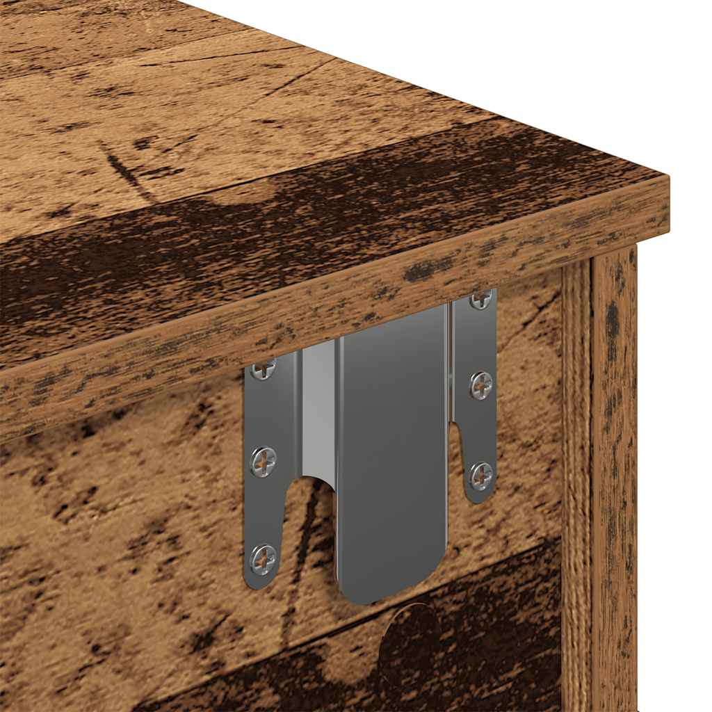 Falipolc fiókokkal régi fa 60x28x15 cm műszaki fa