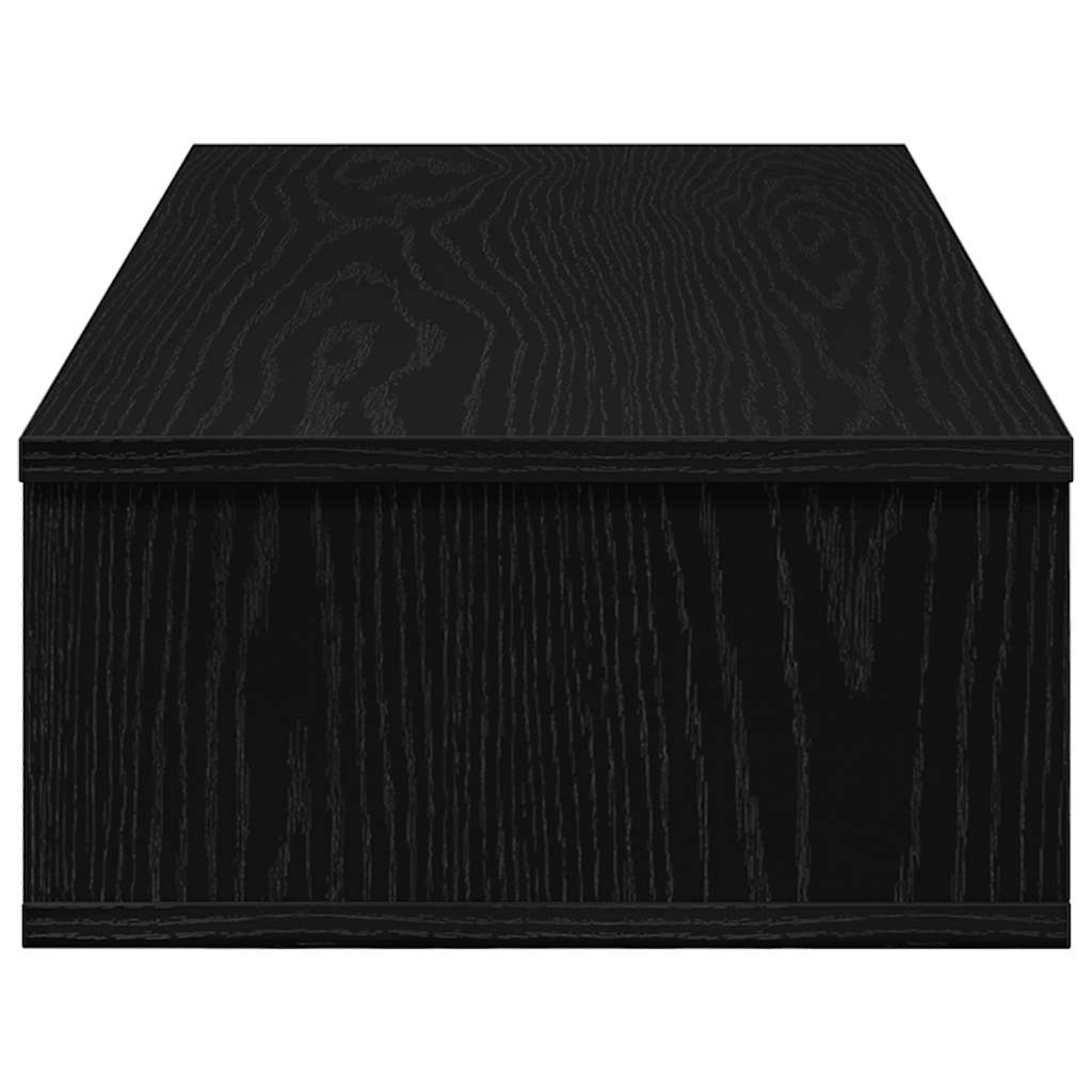 Falipolc fiókokkal fekete 80x31x17 cm műszaki fa