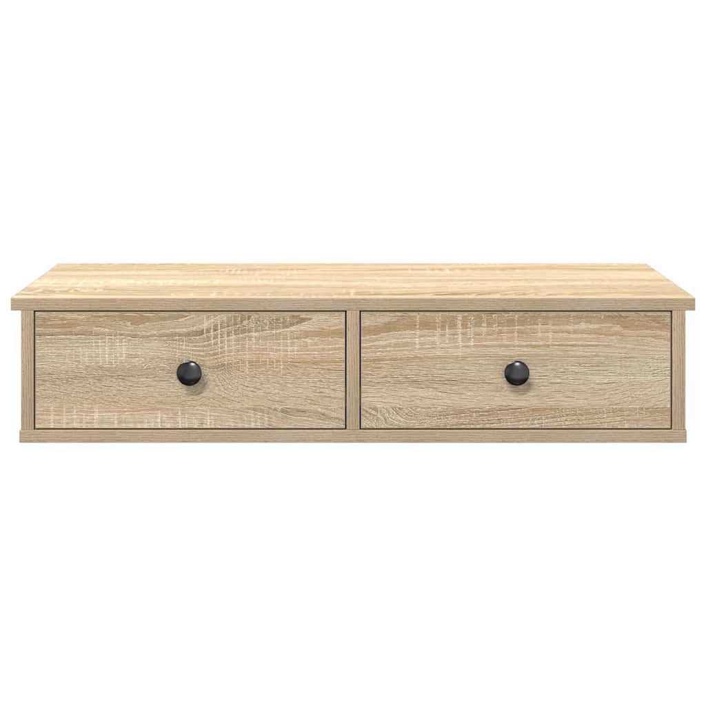 Falipolc fiókokkal sonoma tölgy 80x34x17 cm műszaki fa