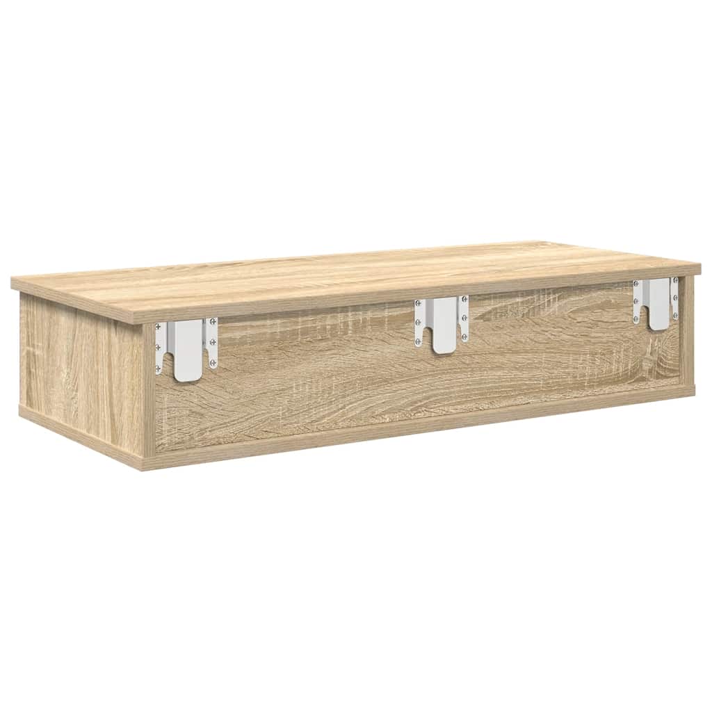 Falipolc fiókokkal sonoma tölgy 80x34x17 cm műszaki fa