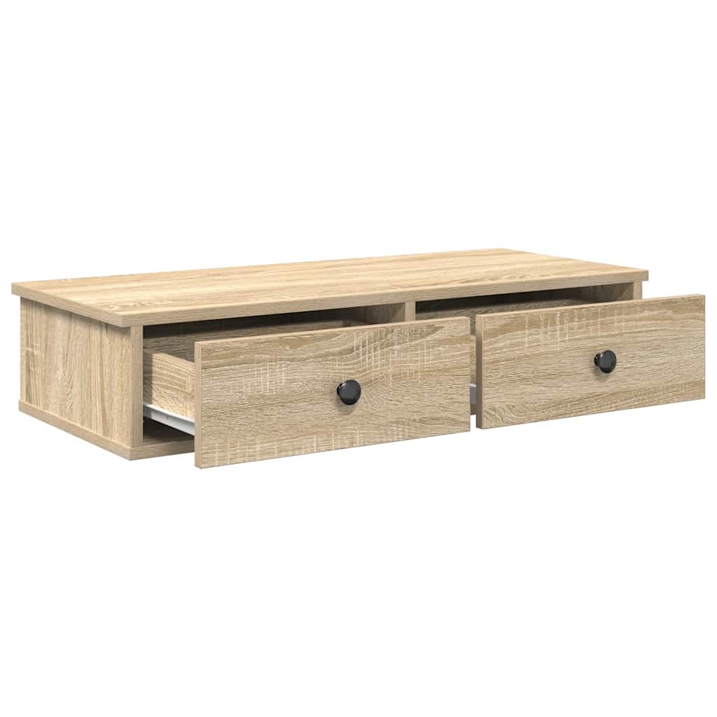 Falipolc fiókokkal sonoma tölgy 80x34x17 cm műszaki fa