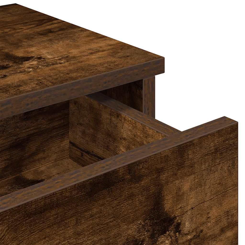 Falipolc fiókokkal füstölt tölgy 80x31x17 cm műszaki fa