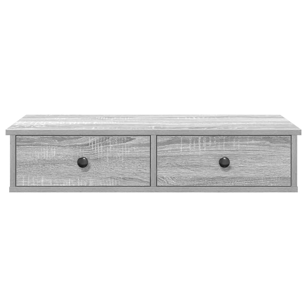 Falipolc fiókokkal szürke sonoma 80x31x17 cm műszaki fa
