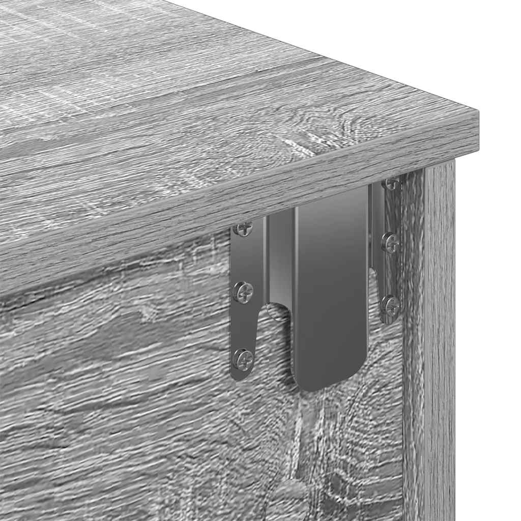 Falipolc fiókokkal szürke sonoma 80x31x17 cm műszaki fa