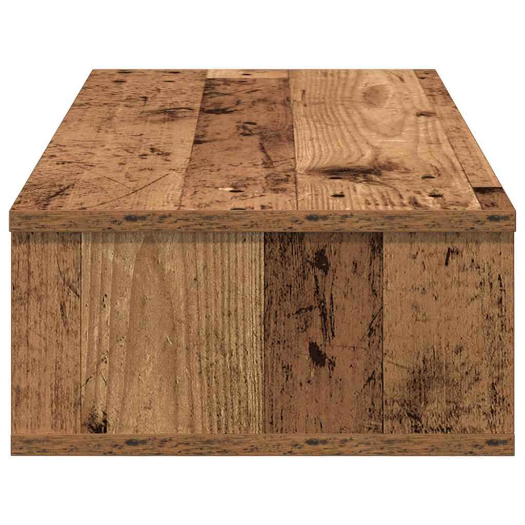 Falipolc fiókokkal régi fa 80x31x17 cm műszaki fa