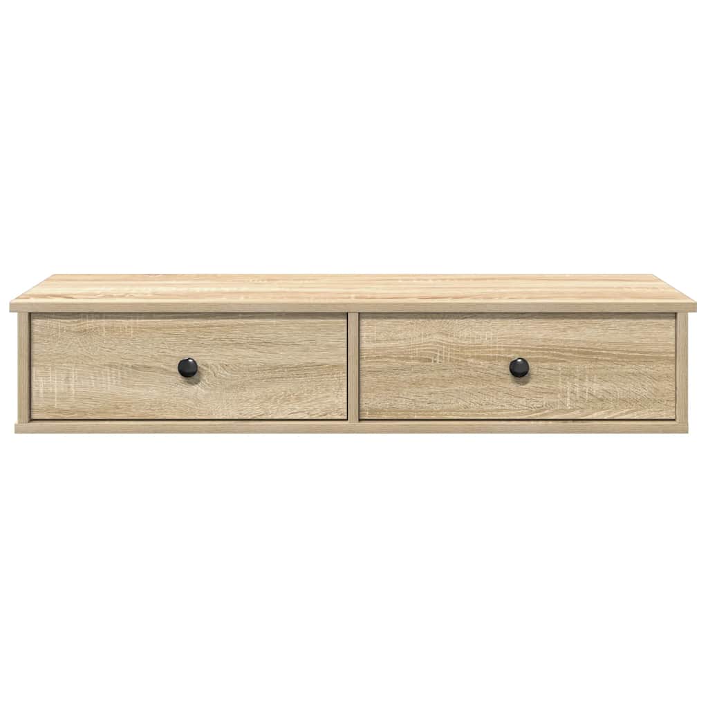 sonoma tölgy szerelt fa falipolc fiókokkal 100 x 37,5 x 19 cm