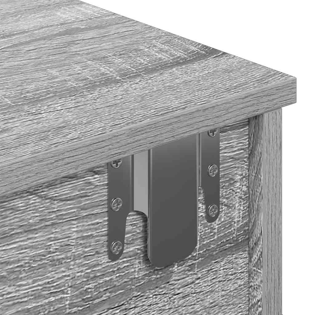 szürke sonoma szerelt fa falipolc fiókokkal 100 x 37,5 x 19 cm