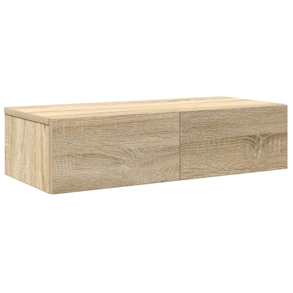 Falipolc fiókokkal sonoma tölgy 60x26,5x15 cm műszaki fa
