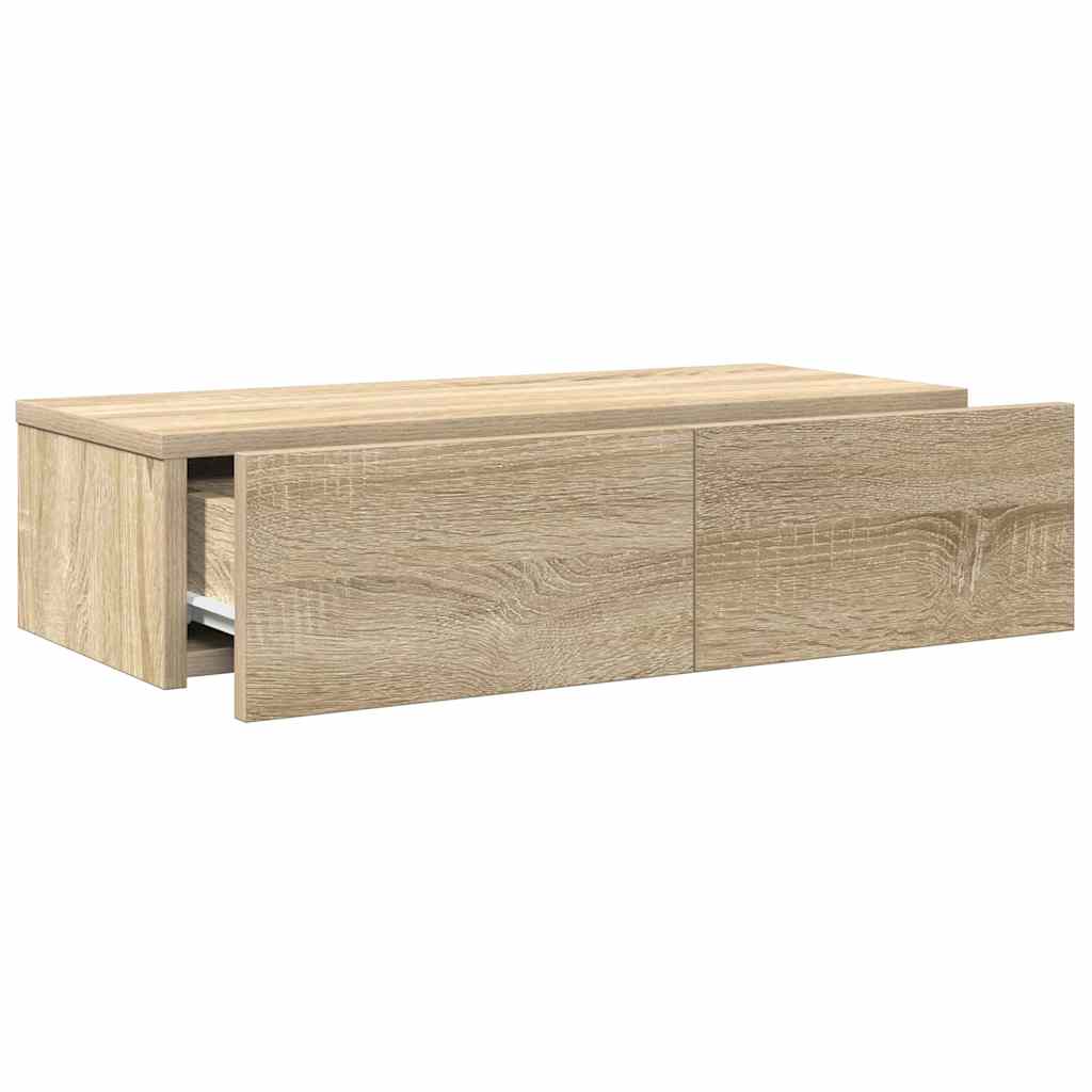 Falipolc fiókokkal sonoma tölgy 60x26,5x15 cm műszaki fa