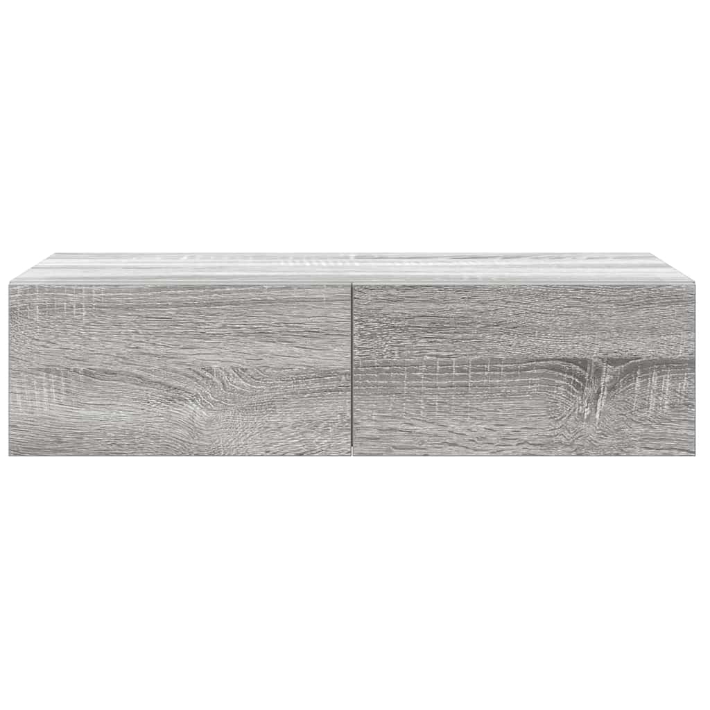 Falipolc fiókokkal szürke sonoma 60x26,5x15 cm műszaki fa