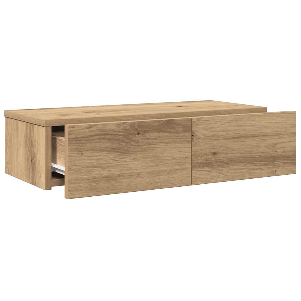 Falipolc fiókokkal artisian tölgy 60x26,5x15 cm műszaki fa