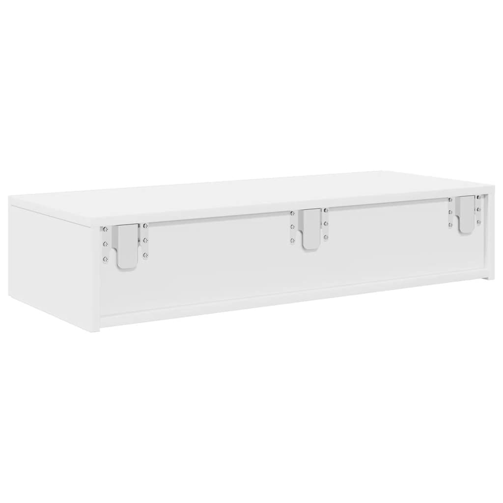 Falipolc fiókokkal fehér 80x33x17 cm műszaki fa