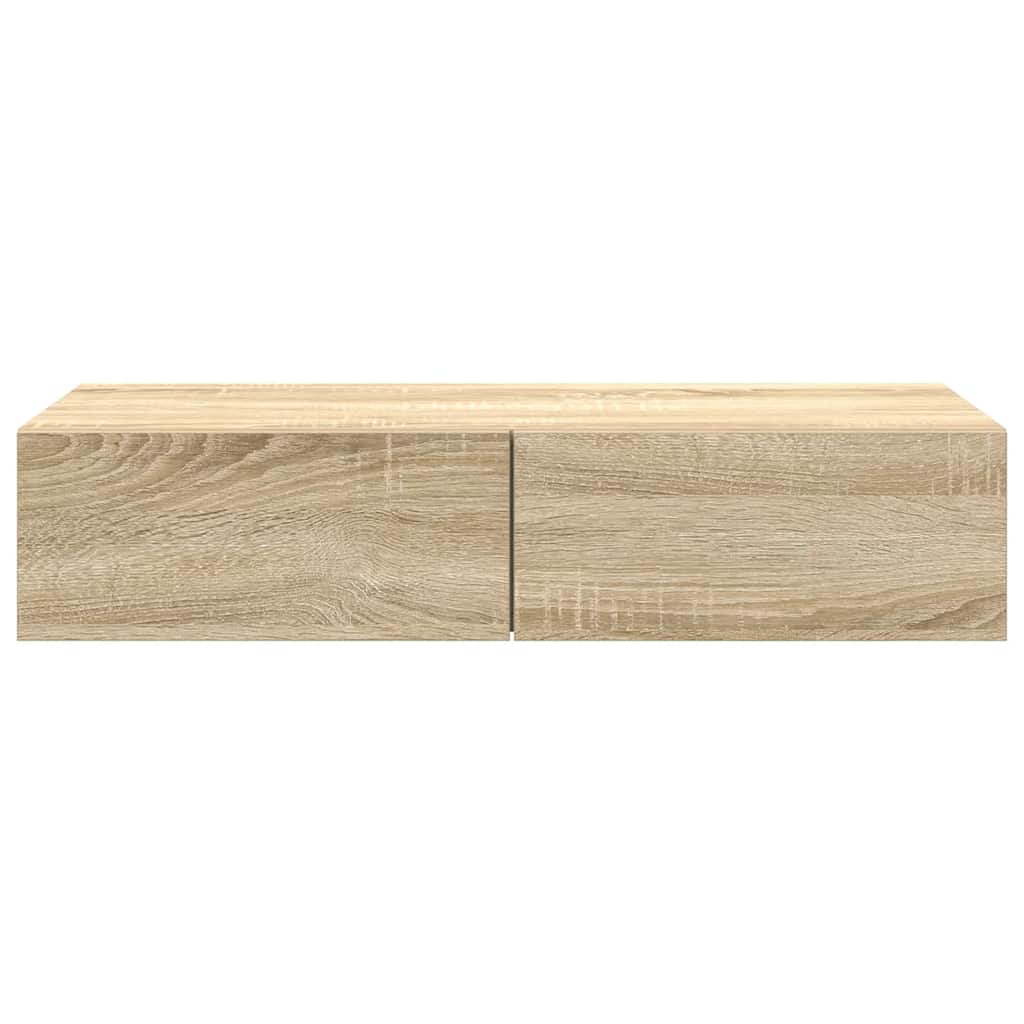 Falipolc fiókokkal sonoma tölgy 80x33x17 cm műszaki fa