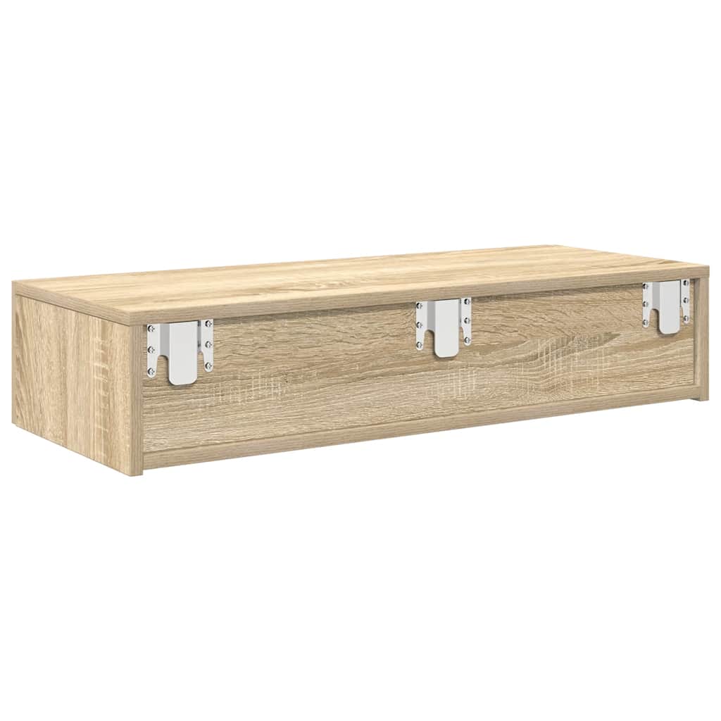 Falipolc fiókokkal sonoma tölgy 80x33x17 cm műszaki fa