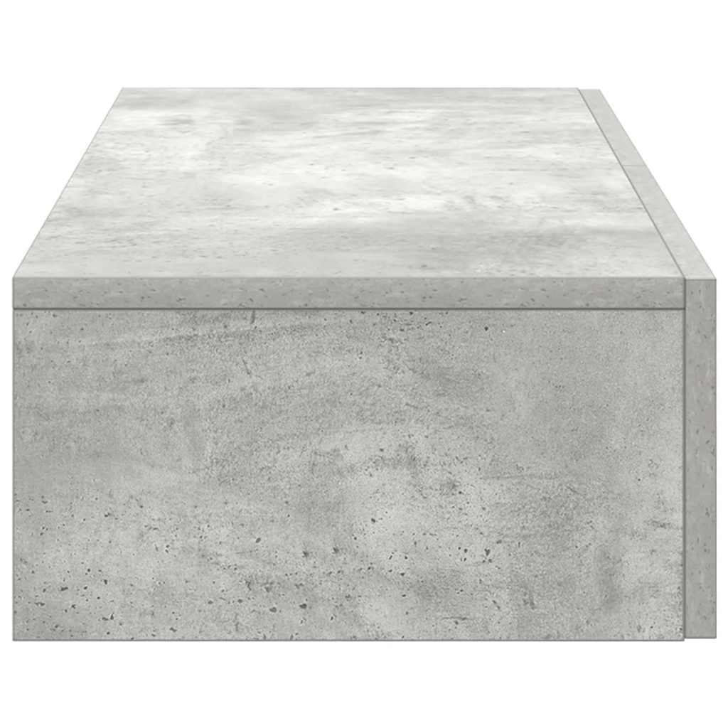 Falipolc fiókokkal betonszürke 80x33x17 cm műszaki fa
