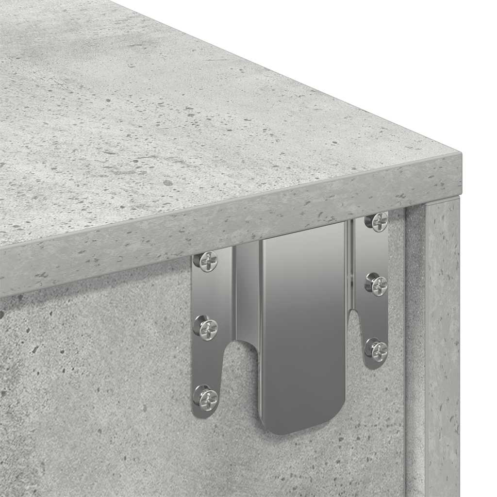 Falipolc fiókokkal betonszürke 80x33x17 cm műszaki fa
