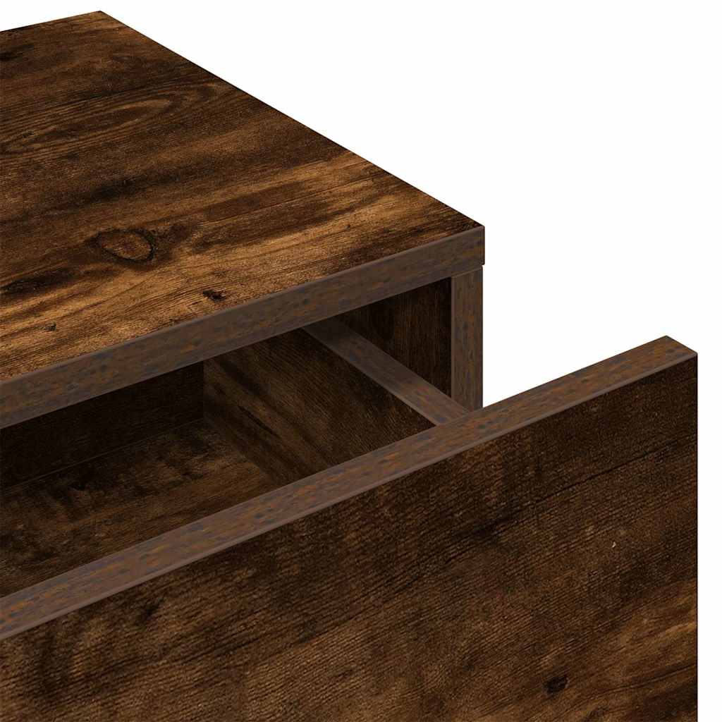 Falipolc fiókokkal füstölt tölgy 80x33x17 cm műszaki fa