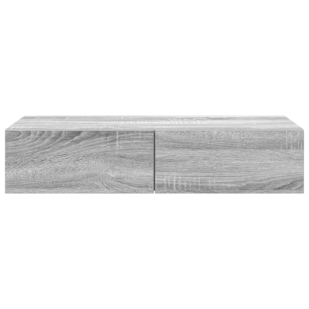 Falipolc fiókokkal szürke sonoma 80x33x17 cm műszaki fa