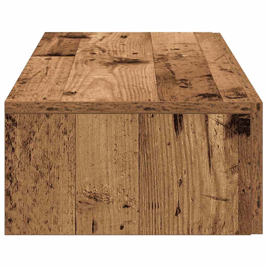 Falipolc fiókokkal régi fa 80x33x17 cm műszaki fa