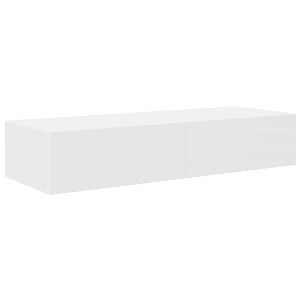 Falipolc fiókokkal fehér 100x36x19 cm műszaki fa