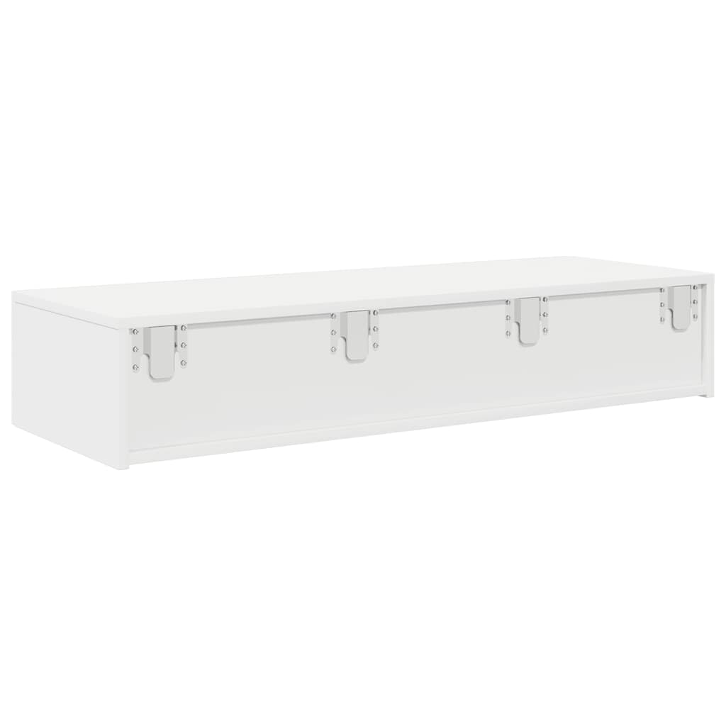 Falipolc fiókokkal fehér 100x36x19 cm műszaki fa